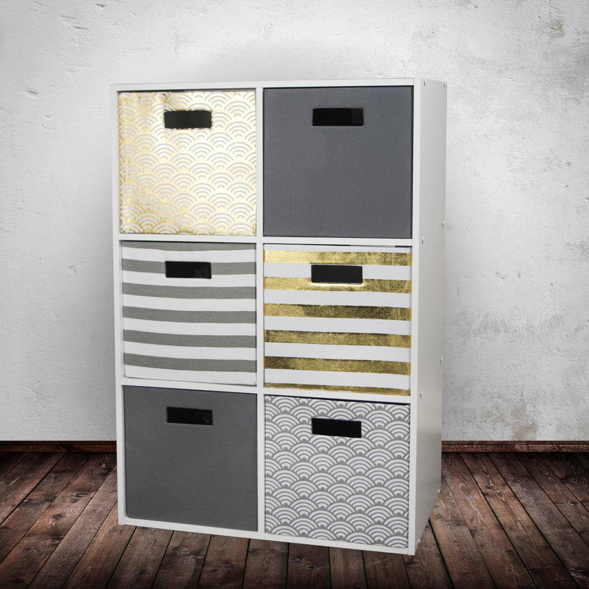 DII&#xAE; 11&#x22; Gray Waves Cube Storage Bin